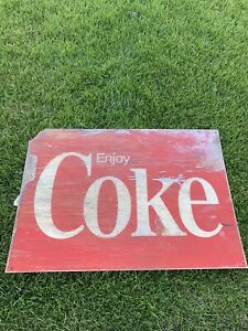 Vintage Coke Coca-Cola Acrylic Advertisement Sign Large 32”x22” Distressed!!