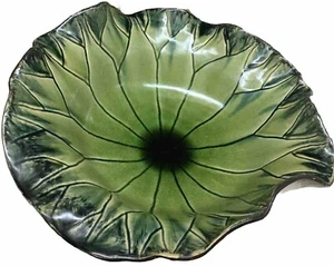 Vintage Lily Pad Majolica Decorative Bowl Plate Measures 15" Read Description - Picture 1 of 6