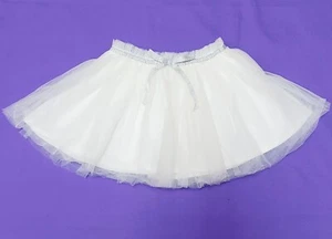 Carters Toddler White Tulle Tutu Skirt with Silver Glitter Bow & Trim - Size 3T - Picture 1 of 12