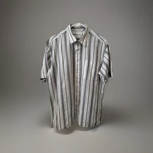 Pierre Cardin Men’s Size Large Striped Short Sleeve Button Up Shirt - Picture 1 of 6