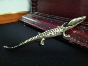 Brass Alligator Nut Cracker  House Kitchen Gift Decoration Antique Vintage Style - Picture 1 of 7