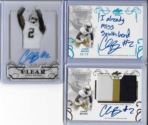 2016 Leaf Trinity Chris Brown Clear Acetate Gold Foil Auto RC 4/10 Cowboys WR