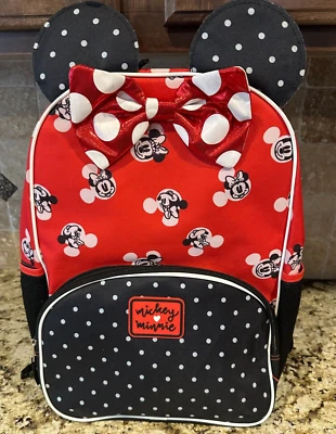 Mochila Disney Minnie/Mickey Mouse roja negra bolsa de viaje Foto 1 de 4