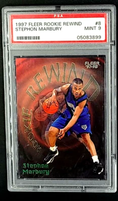 Fleer Rookie Rewind #8 1997 Stephon Marbury radiocontrol novato PSA 9 solo 1 grado superior Foto 1 de 4