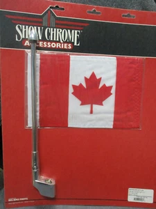 HONDA GL 1500 1800 12" FLAG POLE  W/ CANADA FLAG FOLDABLE ANTENA 3/8 " POLE - Picture 1 of 6