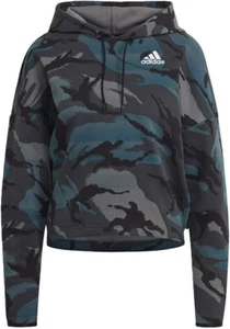 adidas Women's Sportswear Z.N.E. Hoodie Dark Grey / Wild Teal Sz L NWT - Picture 1 of 10