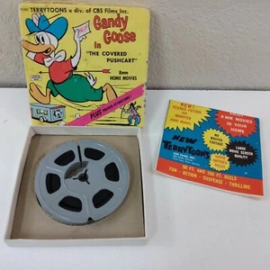 Vintage Terrytoons Gandy Goose The Covered Pushcart Movie 8mm Film B&W 1962 - Picture 1 of 3