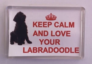 Labradoodle Dog Fridge Magnet Keep Calm And Love Your Labradoodle - GIFT IDEA - Picture 1 of 3