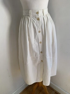 Chloe A Linie Midi Rock 40 UK 12 14 sehr guter Zustand Canvas Knopfleiste Plissee Taschen - Bild 1 von 4