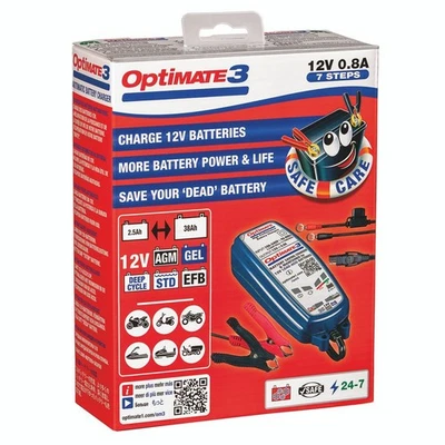 OptiMate 3 Motorcycle Battery Charger 12v Optimiser - Image 1 of 4