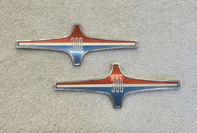 1965 Chrysler 300 Interior Door Panel Emblems PAIR Convertible 2dr 4dr HT 65 - Image 1 of 4