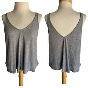 Canotta donna INTIMAMENTE by FREE PEOPLE grigia floreale a costine scollo a V taglia XS - Foto 1 di 6