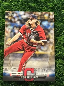 2018 Topps Salute Series 2 Throwback Jerseys Gold /50 Mike Clevinger #S-21 - Picture 1 of 2