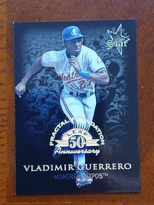 Base Fractal Hoja 1998 Gold Leaf Star/3999 Vladimir Guerrero #170 Salón de la fama Foto 1 de 2