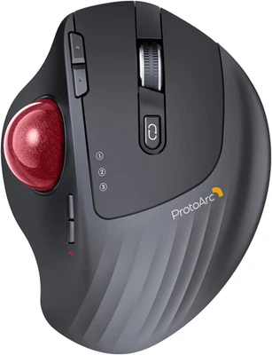 Bluetooth Mouse Wireless Rechargeable/Rollerball Thumb/Adjustable Angle/Grayball - Image 1 of 4