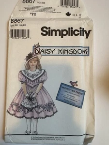 8867 Vintage Simplicity Sewing Pattern Girls Daisy Kingdom Dress Doll SZ 5-6X UC - Picture 1 of 6