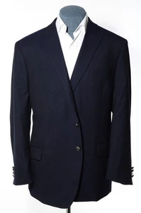 46S Short Executive Portly Fit Joseph Abboud Black Hopsack Italian Wool Blazer - Picture 1 of 11