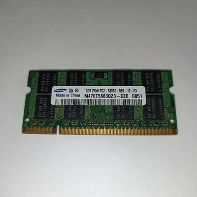 Samsung 2GB PC2-5300S-555-12-E3 DDR2 SoDimm Module ( M470T5663QZ3-CE6 ) 0851  - Imagen 1 de 4