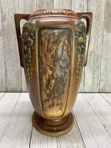 Jarrón florentino vintage Roseville EE. UU. cerámica artística 231-8" - estampado marca R 1924 - Imagen 1 de 14