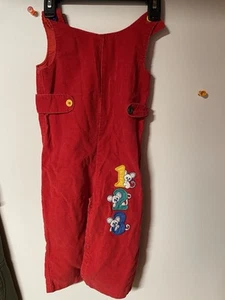 Carters Vintage rote Latzhose 27-29 Pfund Cord 26" lang C- - Bild 1 von 9