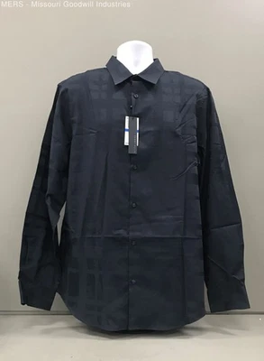 Perry Ellis Men's Dark Sapphire Casual Button-Down Dress Shirt - Size XL - Image 1 of 4