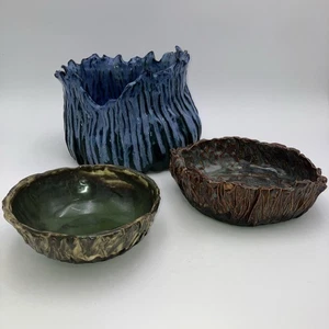 3 Stück Kunsthandwerk signiert Keramik 3 UNIKAT wunderschön - Bild 1 von 17