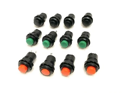 (12 PCS) 3A/125VAC 1.5A/250VAC Push Button Switch On/Off PB-1201 - Image 1 of 4