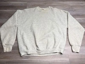 Vintage Blank Crewneck Sweatshirt Heather Gray Mens Fruit of the Loom Size XL - Picture 1 of 8