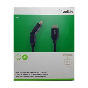 CABLE HDMI BELKIN DE ALTA VELOCIDAD GIRATORIO 4K UHD FHD COMPATIBLE ETHERNET 2M F3Y023BT2M - Imagen 1 de 2