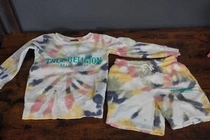 True Religion Kids XS Tie Dye Sweater and shorts Relaxed Boys - Picture 1 of 7