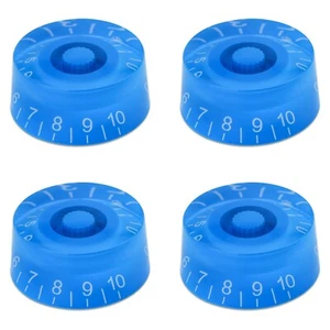 4Pcs Acrylic Bass Guitar Knobs Volume Tone Control Knobs Blue White numbers - Picture 1 of 5
