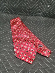 Lands End Tie 100%silk 3.75" wide 58.5"long made in the usa red (LE11) - Picture 1 of 3