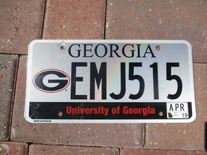 Georgia 2019 University of Ga. Nummernschild # EMJ 515 - Bild 1 von 1