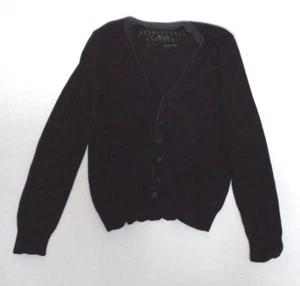 HERREN L RIVER ISLAND SCHWARZ GRAU VERKLEIDUNG LANGARM GESTRICKTE CARDIGAN BRUST 40" 102 cm - Bild 1 von 3
