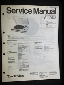 Technics SL-DD2 Service Manual Turntable System Original - Picture 1 of 3