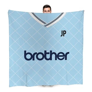 Manchester Blue Retro 1988 Home Football Shirt Personalised Fleece Blanket - Picture 1 of 7