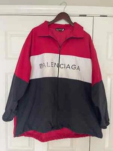 BALENCIAGA Red Navy White Men oversized track jacket. Size 39 - Picture 1 of 11
