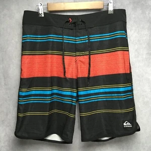 Quiksilver Herren Boardshorts Gr. 33 Badehose schwarz rot gestreift Stretch Anzug - Bild 1 von 13