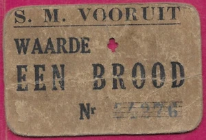 BELGIUM BREAD COUPON,FOOD RATION COUPON ISSUED BY THE OCCUPATION FORCES,GOO - Picture 1 of 2