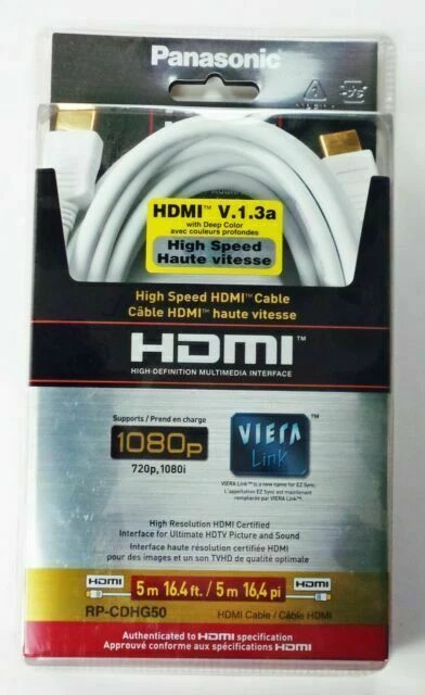 Panasonic RP-CDHG50 High Speed HDMI V.1.3a 1080p Cable 16.4ft 5m - Image 1 of 1