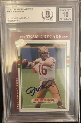 2004 Topps Fan Favorites Joe Montana Autograph (BGS 10) - Image 1 of 2
