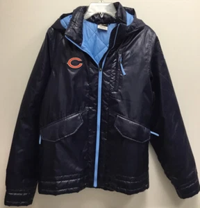 Nike CHICAGO BEARS NFL Team Apparel HOODED Full ZIP Blue JACKET COAT WOMENS XL - Picture 1 of 9