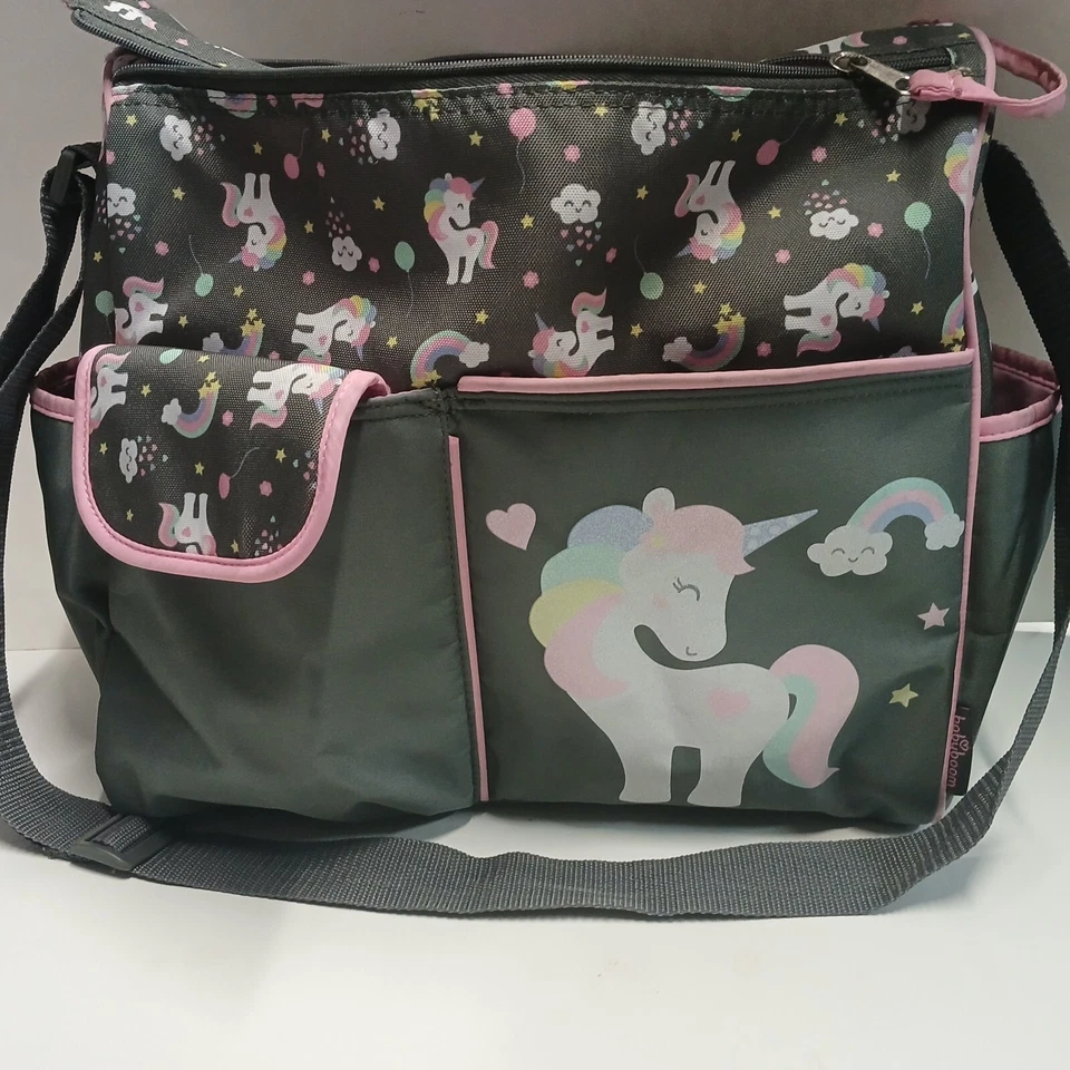 Bolsa de viaje biberón de pañales Baby Boom rosa y gris unicornio multi paquete recién nacido Foto 1 de 4