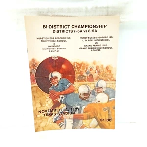 1982 High School Football Program Bi-District Championship Texas Stadium HEB - Picture 1 of 2