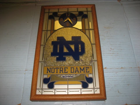 Vtg Notre Dame ZA-MEKS Framed Glass Wall Clock Cover