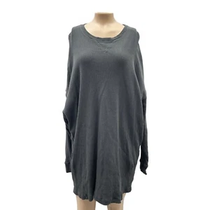 Suéter túnica gris manga dolman de gran tamaño tejido gofre Free People para mujer XS - Imagen 1 de 10