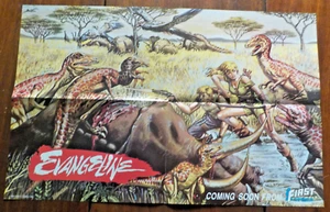 Evangeline Promo Poster 14"x22" First Comics 1986 Judith Hunt dinos jungle girl - Picture 1 of 2