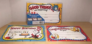 Nuovo! Confezione 18 Premi Dr Seuss Riconoscimento Studenti / Compleanno - 3 Disegni - Foto 1 di 3