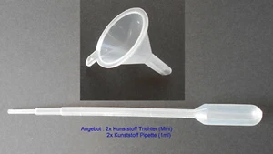Mini Trichter und Pipetten aus Kunststoff zum befüllen von kleinen Flaschen - Bild 1 von 14