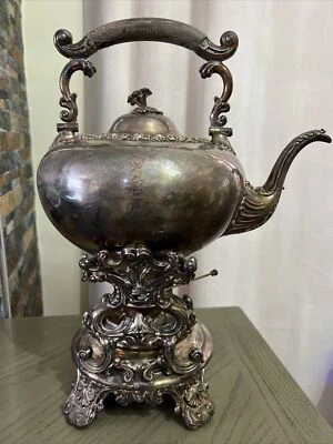 Antigua cafetera de té de latón antigua hermosa diseño inglés con rica pátina NH986 Foto 1 de 4